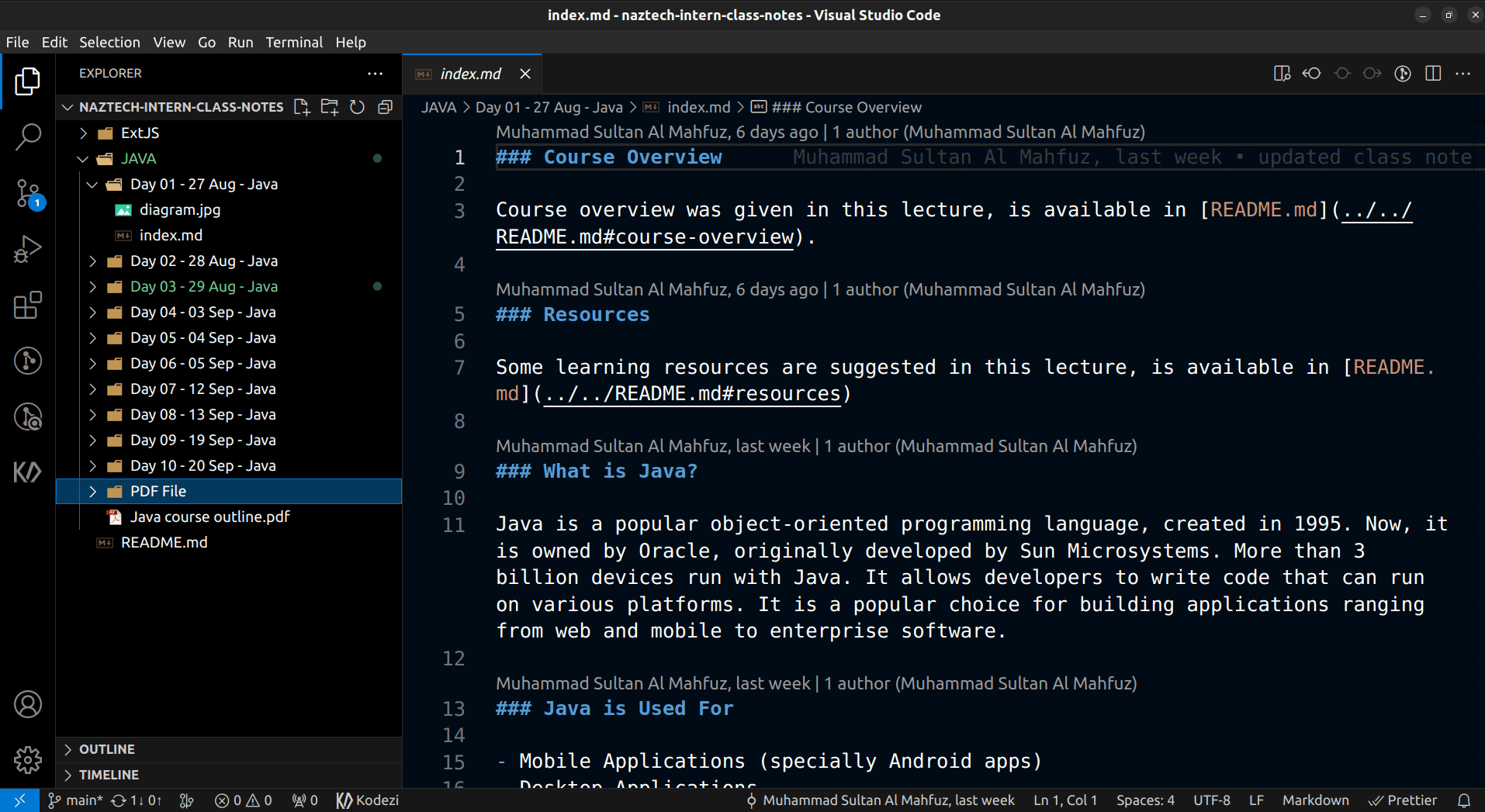Naztech Intern Class Notes